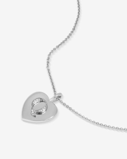 Love Letters Pendant Necklace - Silver|White Diamondettes