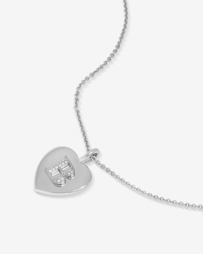 Love Letters Pendant Necklace - Silver|White Diamondettes