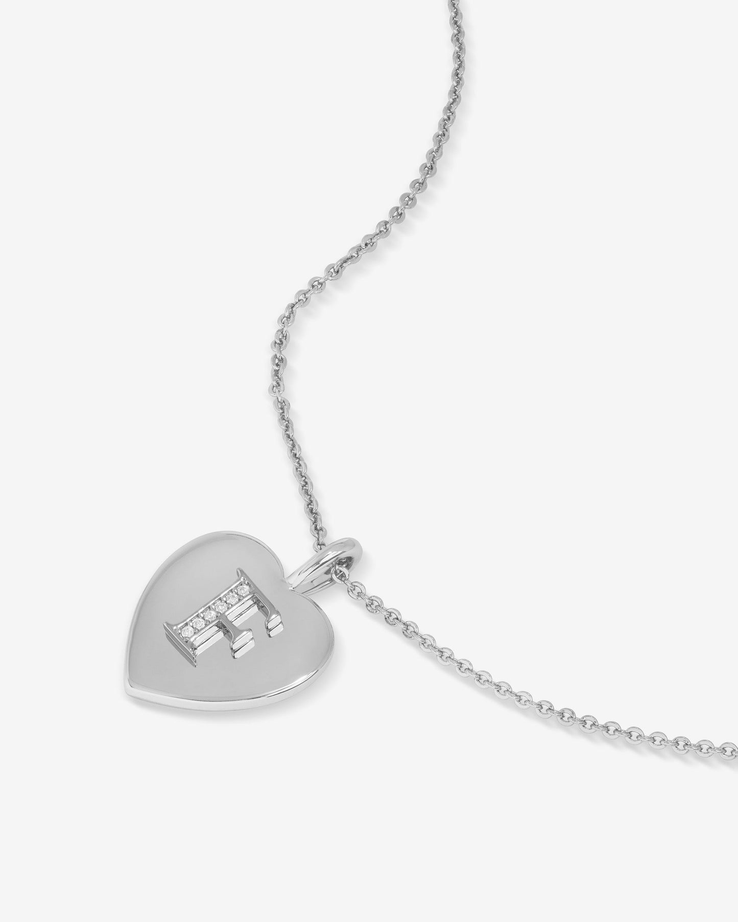 Love Letters Pendant Necklace - Silver|White Diamondettes