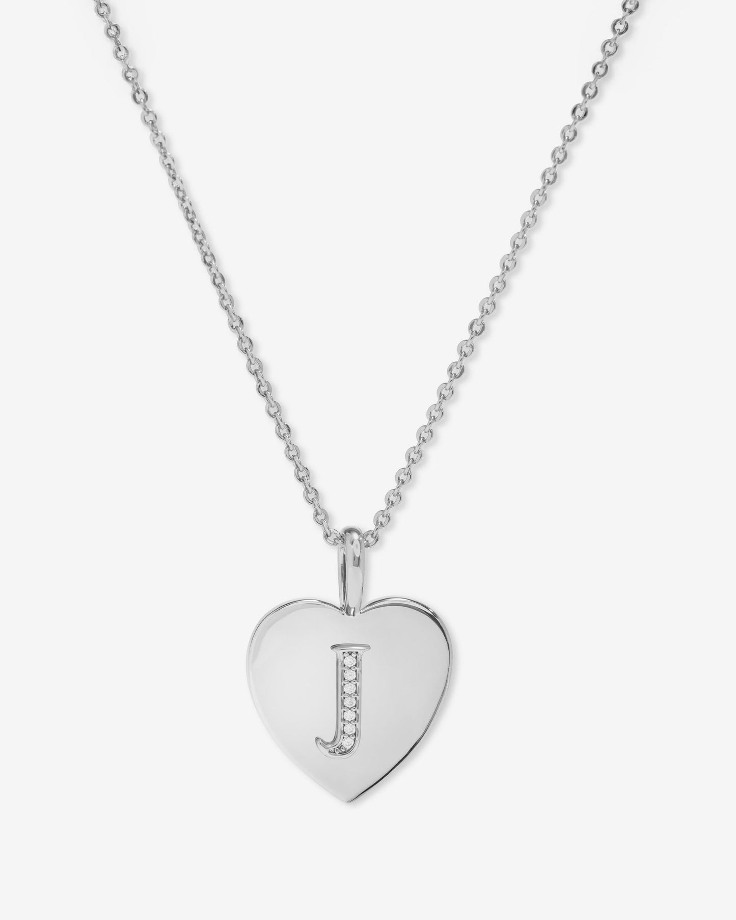 Love Letters Pendant Necklace - Silver|White Diamondettes