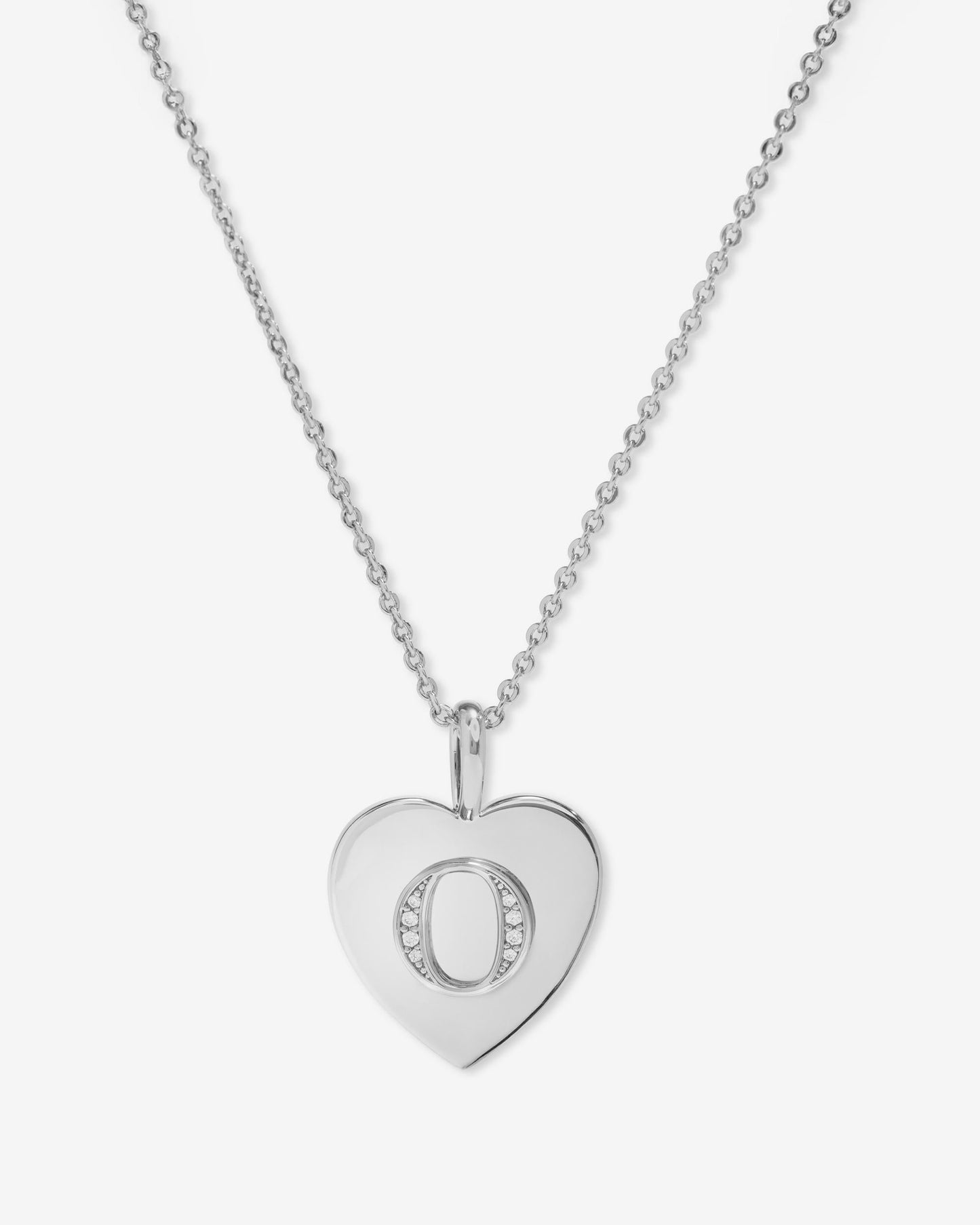 Love Letters Pendant Necklace - Silver|White Diamondettes