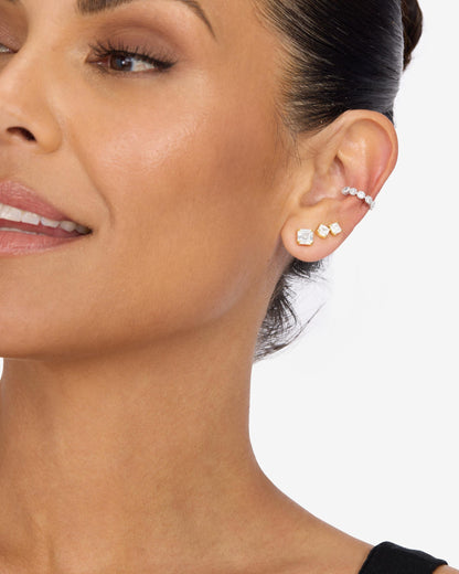 Baroness Ear Cuff - Silver|White Diamondettes