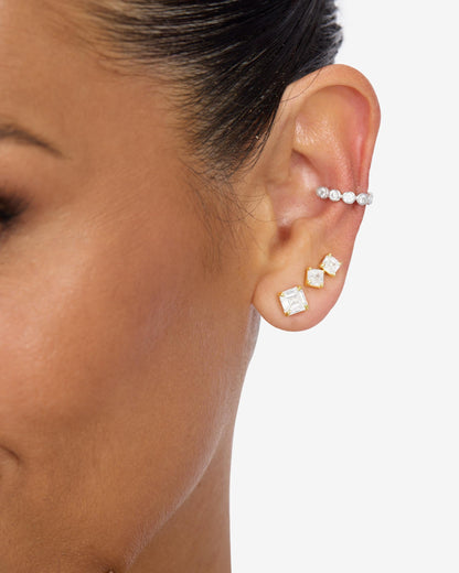 Baroness Ear Cuff - Silver|White Diamondettes