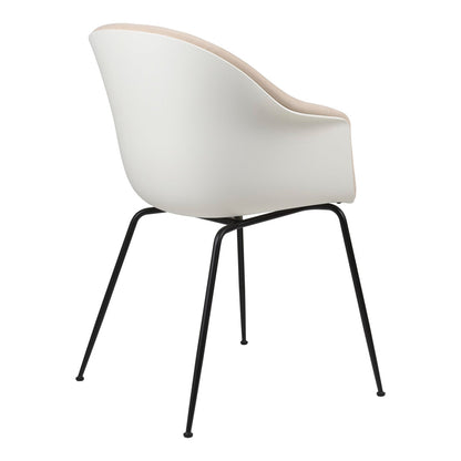 Bat Dining Chair - Black Matt Conic Base - Front Upholstered
