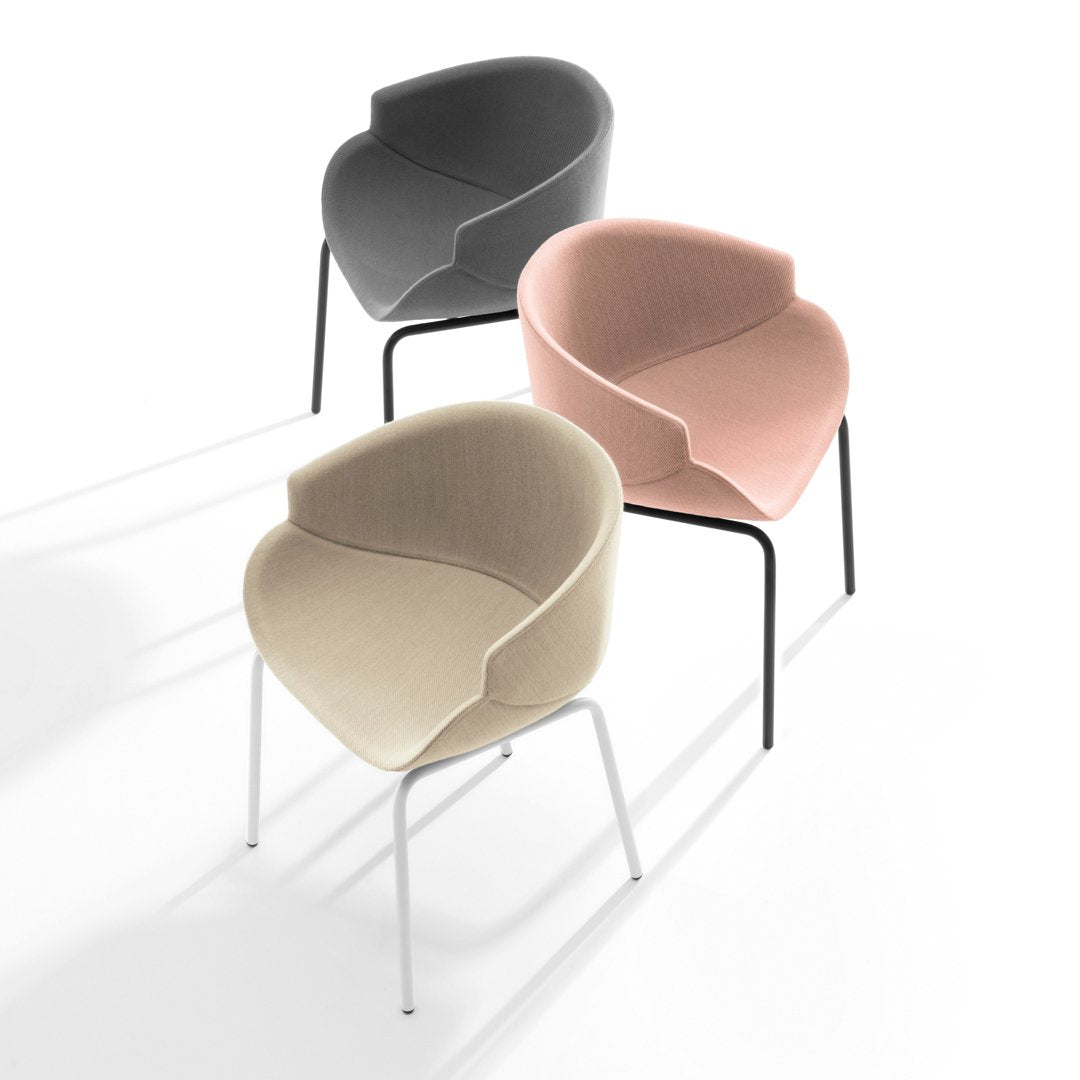 Bix Armchair - Metal Base - Upholstered