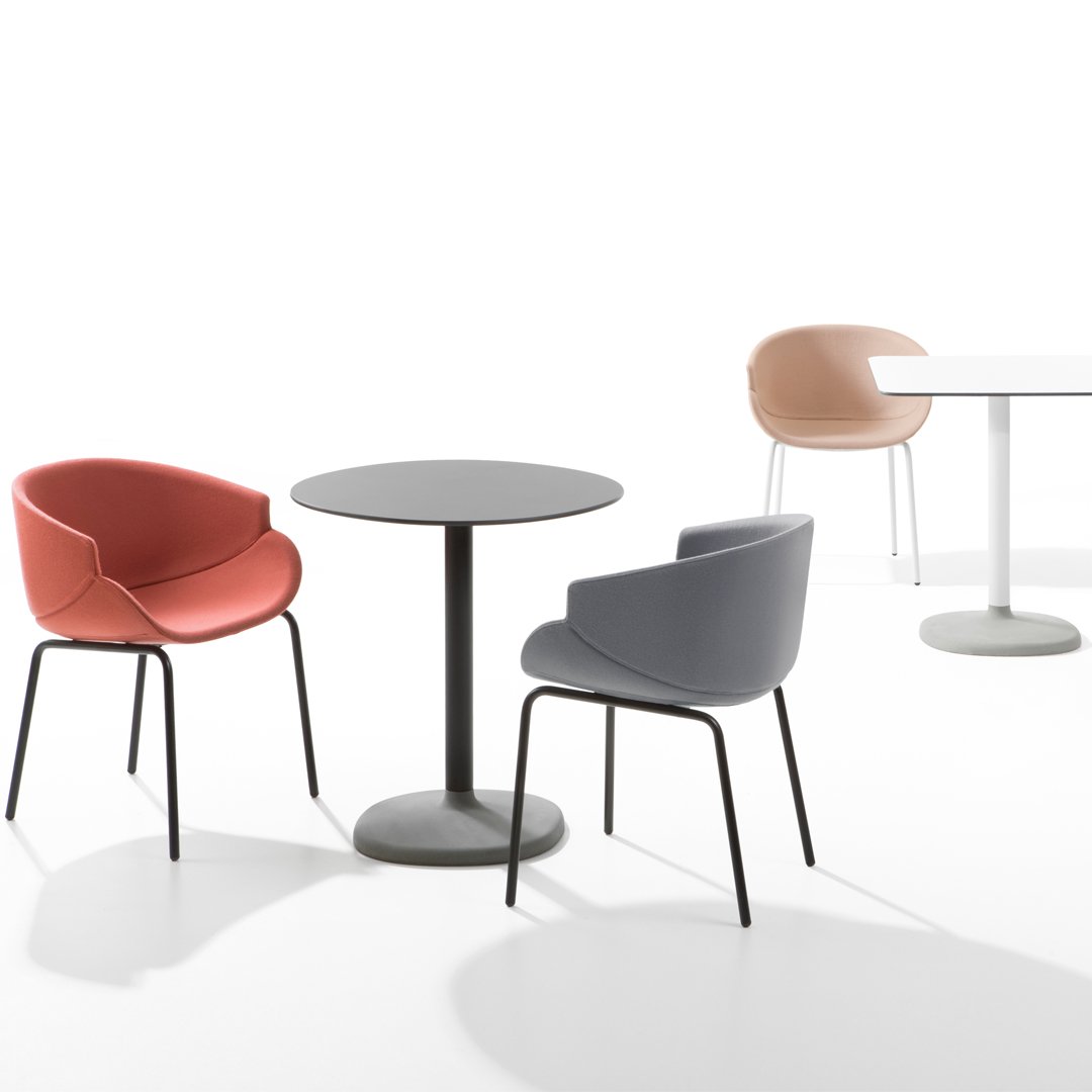Bix Armchair - Metal Base - Upholstered