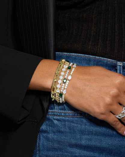 The Maven Tennis Bracelet 3mm - Gold|Blue Sapphire