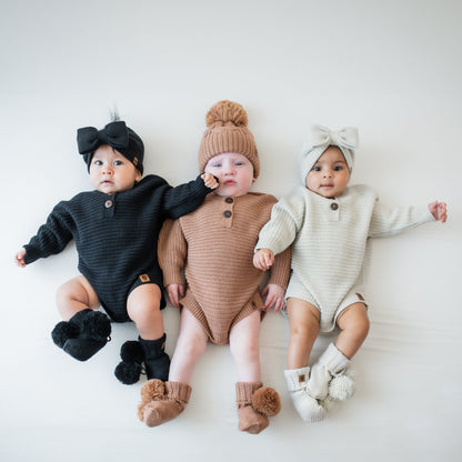 Chunky Knit Romper in Latte
