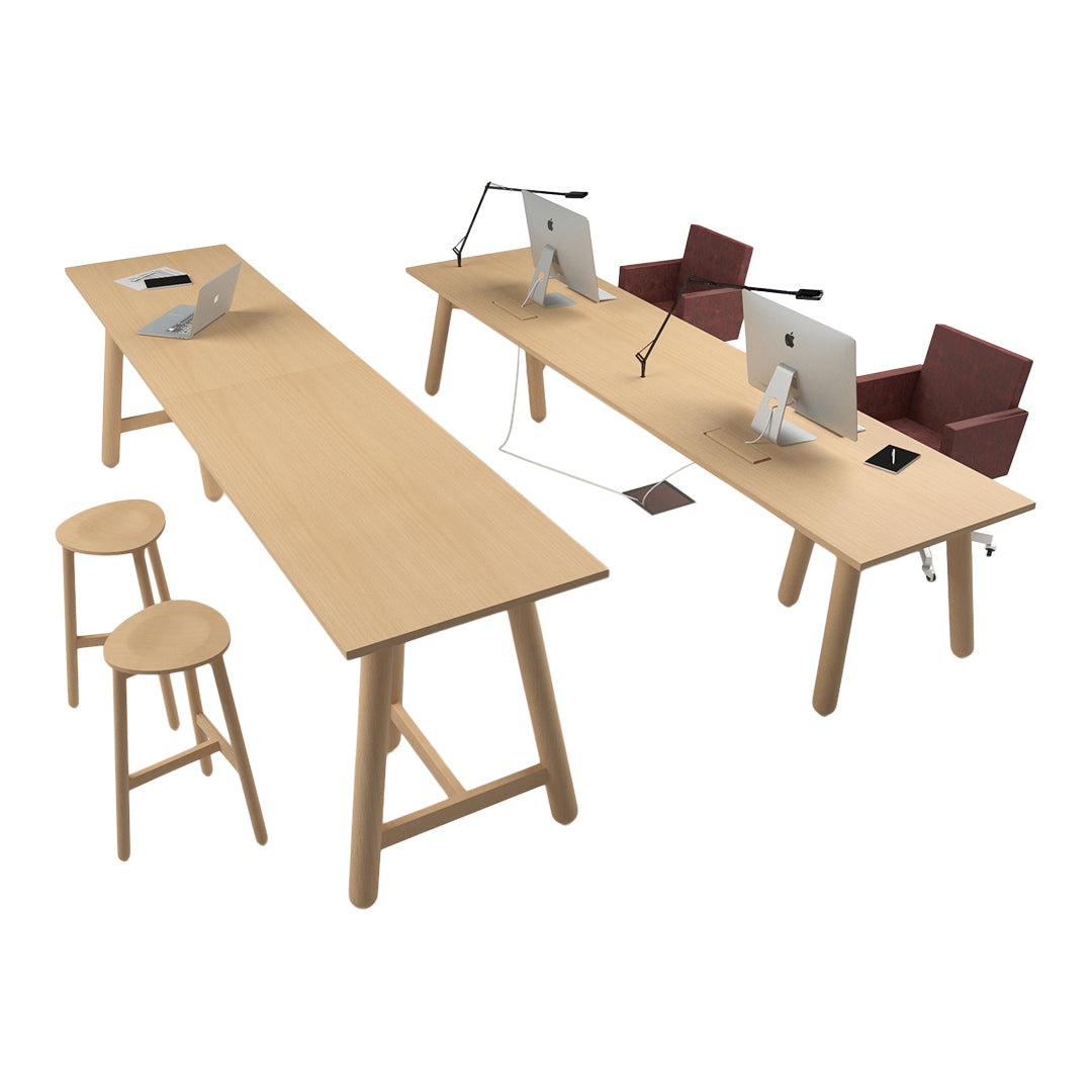 Beech Connect 100 Rectangle High Table - Single Top