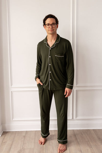Men's Long Sleeve Pajama Set in Fir