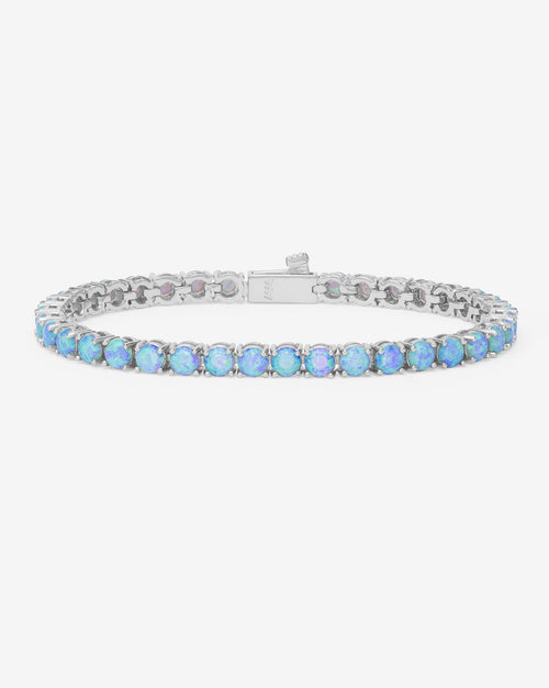 Grand Heiress Tennis Bracelet 4mm - Silver|Blue Opal