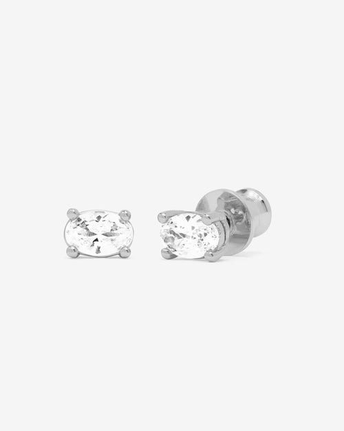 Hello Gorgeous 6mm Studs - Silver|White Diamondettes