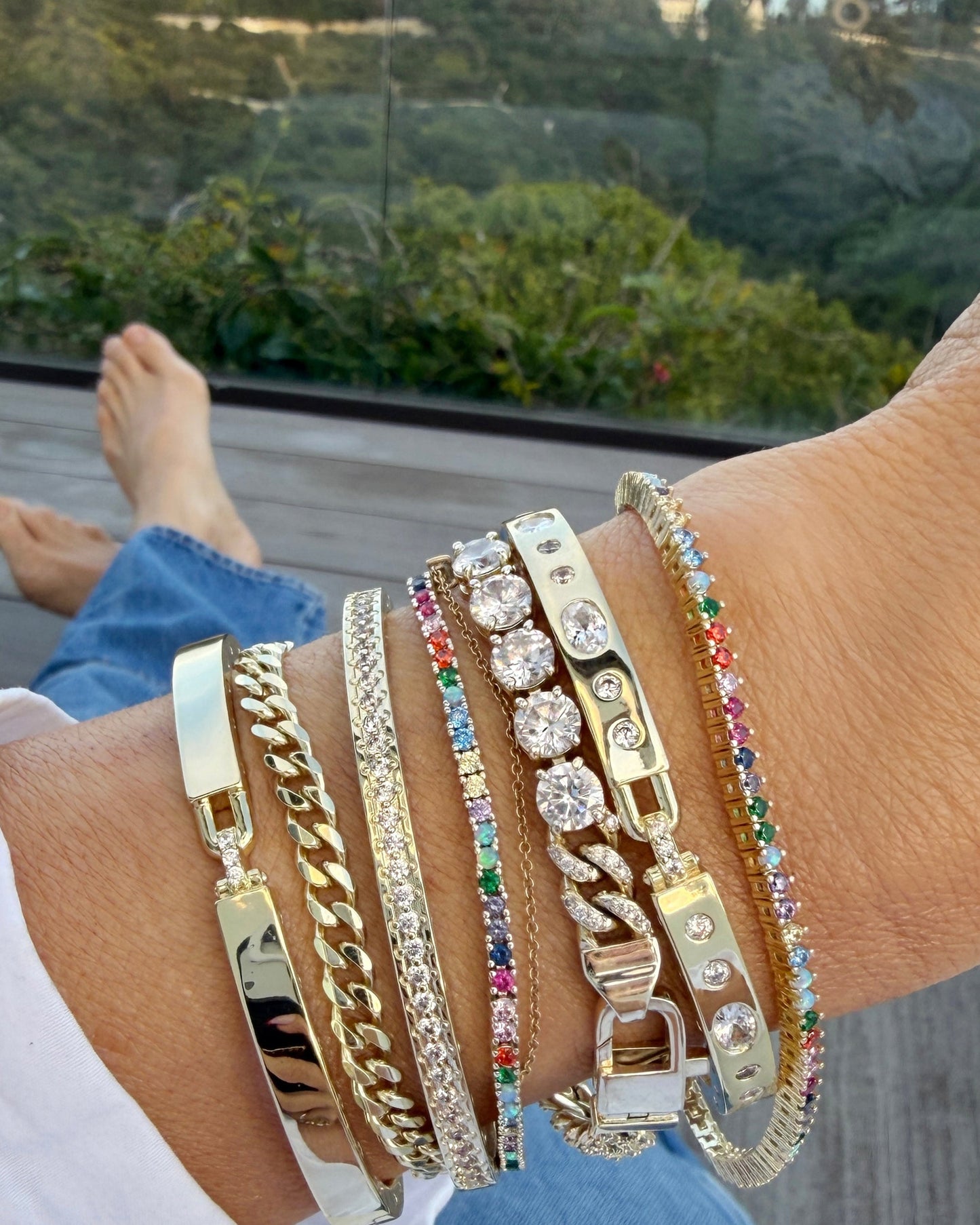 Not Your Basic Tennis Bracelet 2mm - Silver|Multi Stone