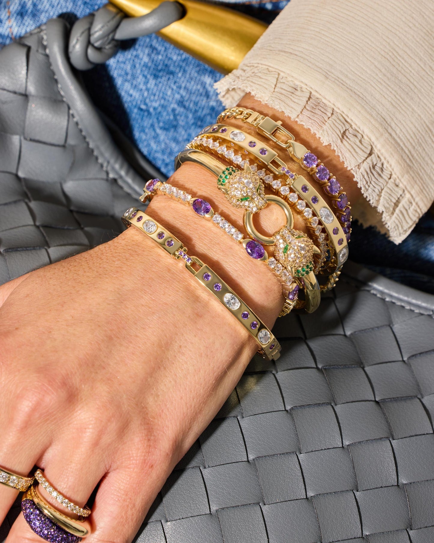 Julian Loves Amethyst Bracelet 5mm - Gold|Lavender Amethyst