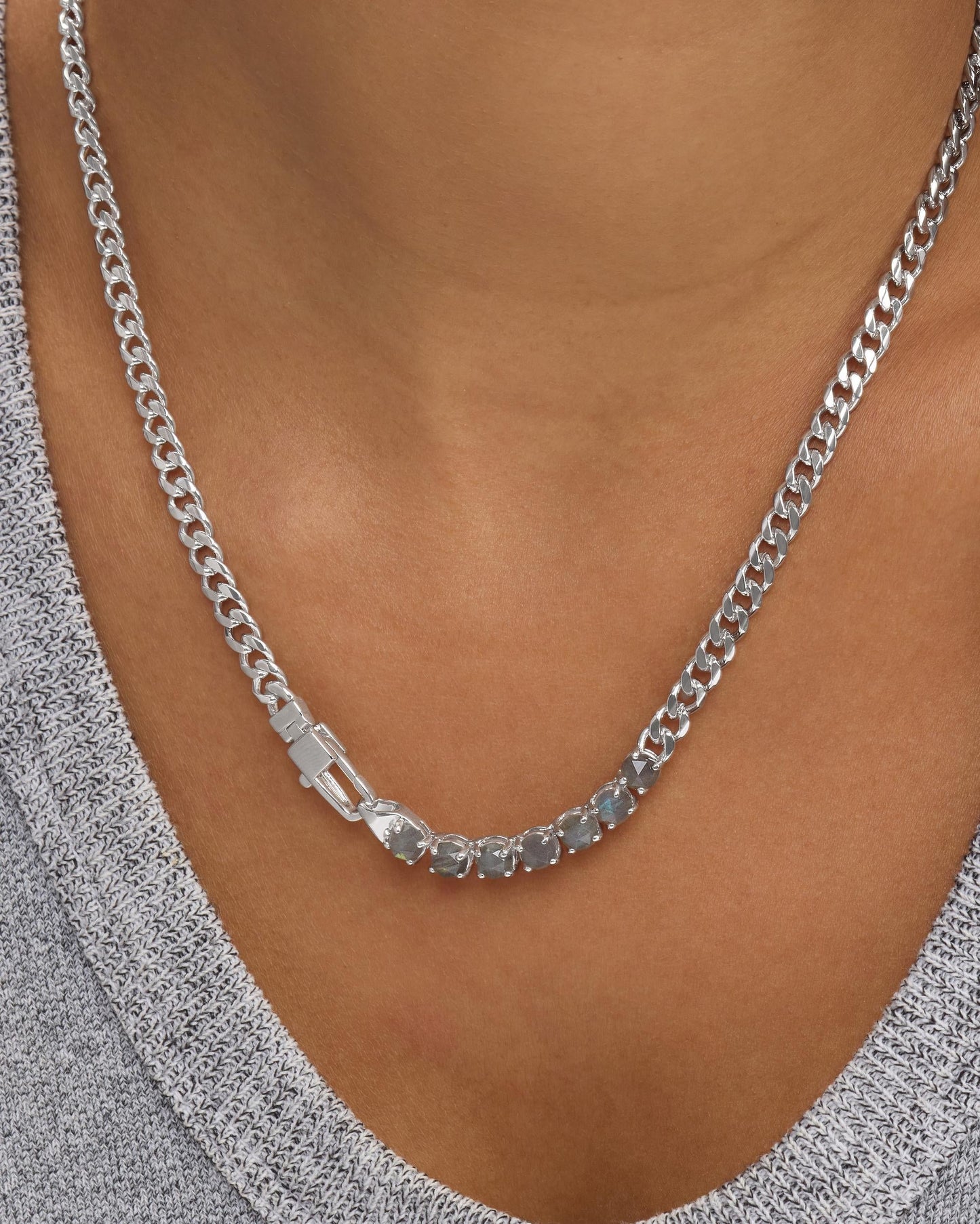 Julian Loves Labradorite Necklace 5mm - Silver|Labradorite