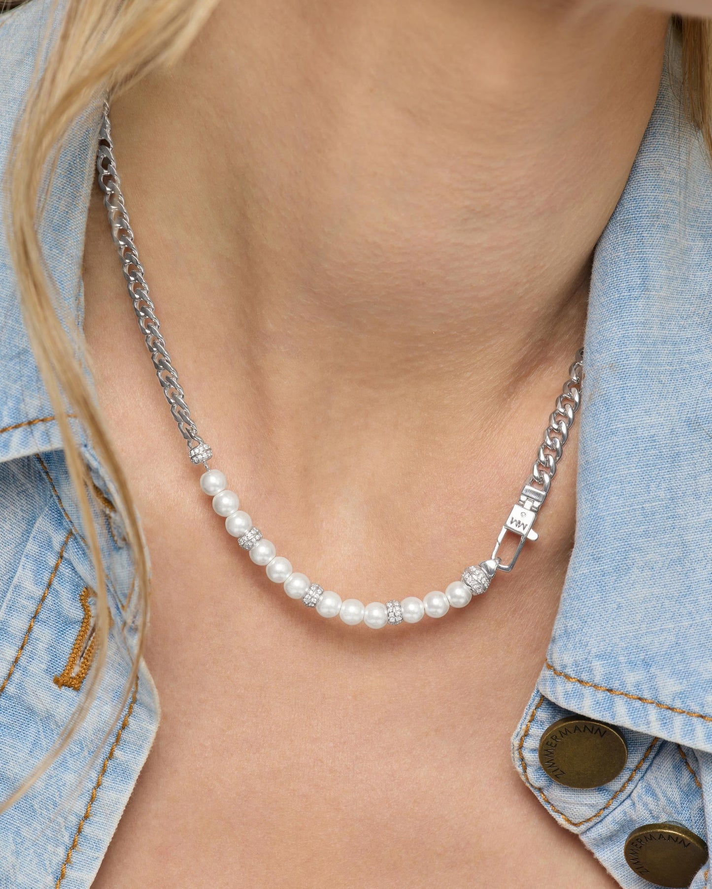 Julian Loves Pearls Necklace 5mm - Silver
