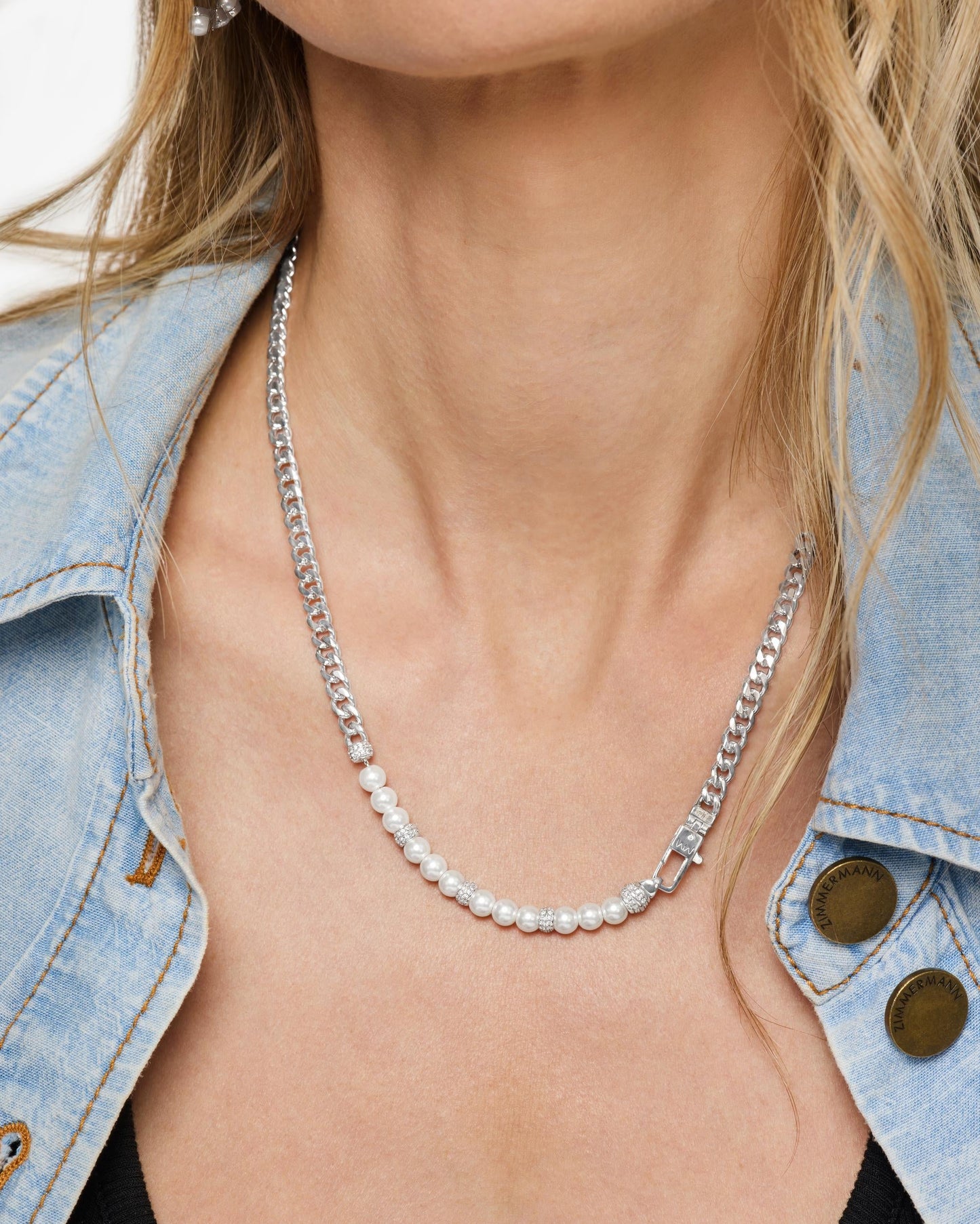 Julian Loves Pearls Necklace 5mm - Silver