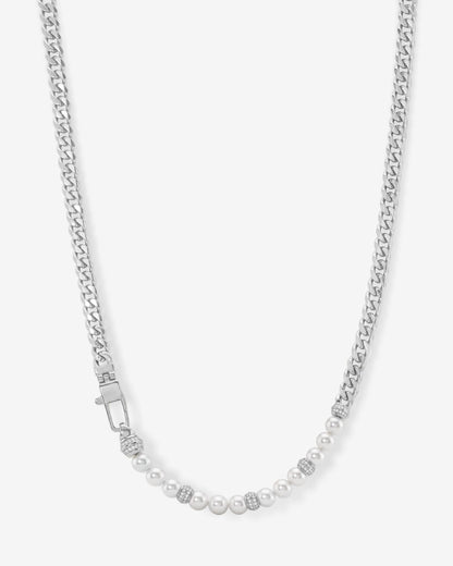 Julian Loves Pearls Necklace 5mm - Silver