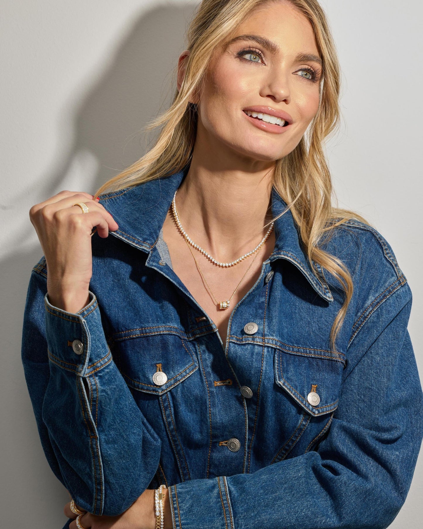 Ashley Topanga Necklace - Gold|White Diamondettes