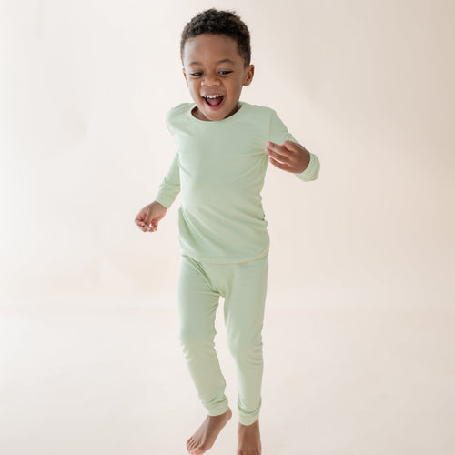 Long Sleeve Pajamas in Basil
