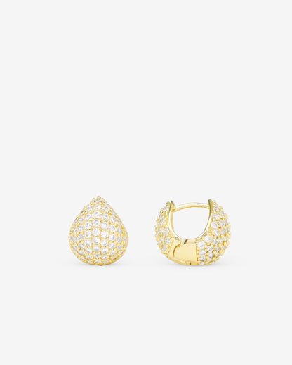 Lil' Norah Pavé Earrings - Gold|White Diamondettes