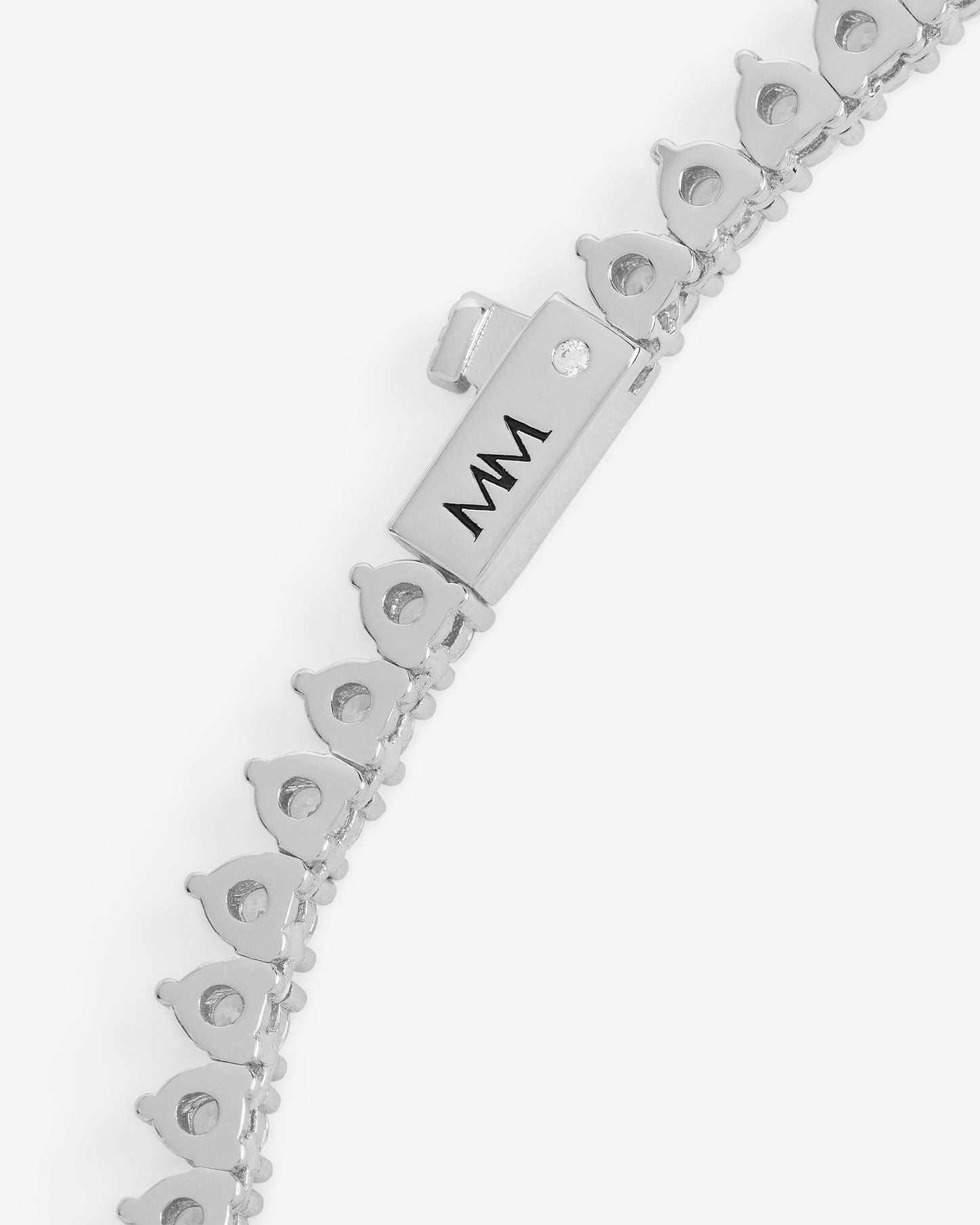 Not Your Basic Graduated Tennis Necklace - Silver|White Diamondettes