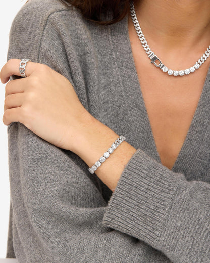 Pavé Julian Loves Diamonds Bracelet 6.8mm - Silver|White Diamondettes