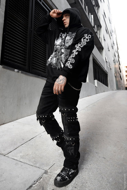 Asylum Scratches Pierced Cargo Pants [Unisex]