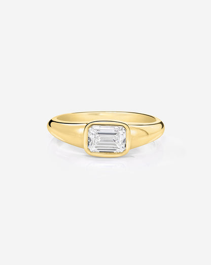 Bezel Emerald Lab Diamond Ring