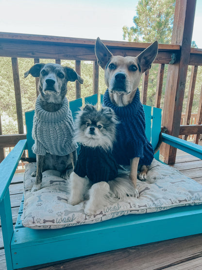 Pet Cable Knit Sweater - Gray