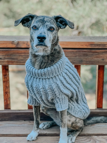 Pet Cable Knit Sweater - Gray