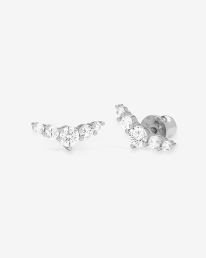 Radiant Studs - Silver|White Diamondettes
