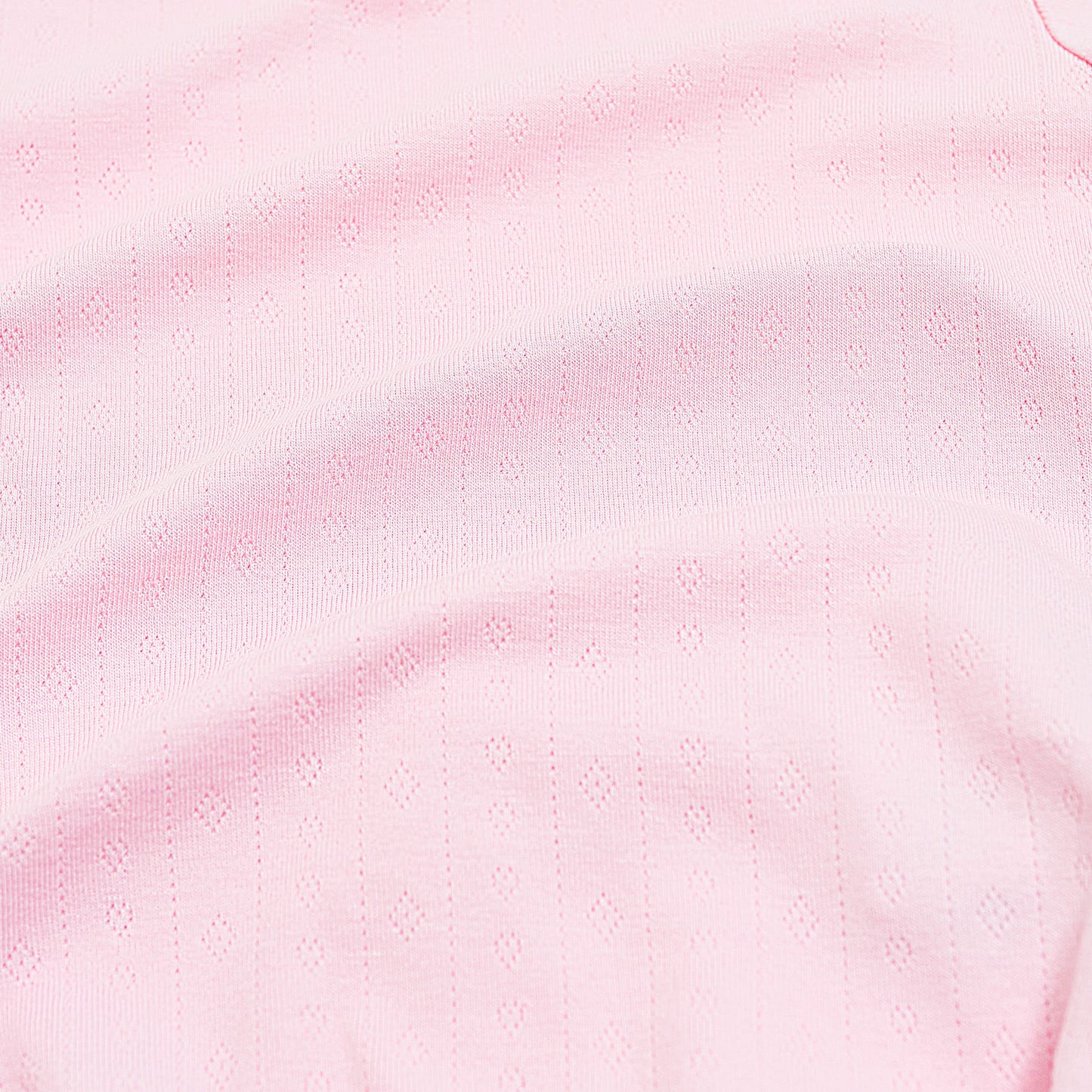 Pointelle Zippered Footie in Sakura