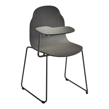 Body Side Chair w/ Writing Tablet - Sled Base - Wooden Frame