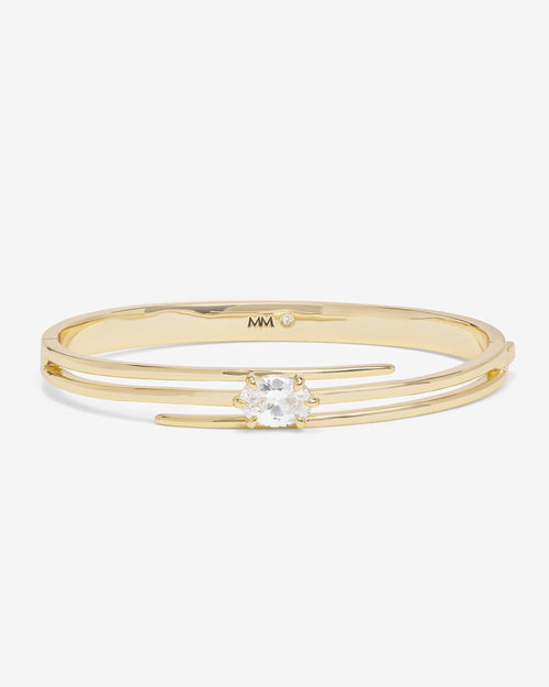 She's on Point Lasso Cuff - Gold|White Diamondettes