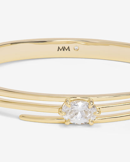 She's on Point Lasso Cuff - Gold|White Diamondettes
