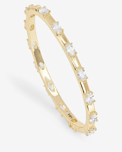 She's on Point Station Cuff - Gold|White Diamondettes