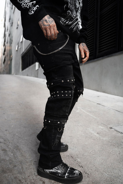 Asylum Scratches Pierced Cargo Pants [Unisex]