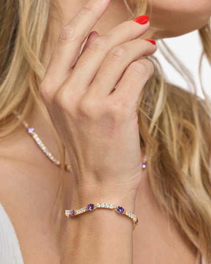 The Maven Tennis Bracelet 3mm - Gold|Lavender Amethyst