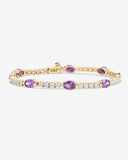 The Maven Tennis Bracelet 3mm - Gold|Lavender Amethyst