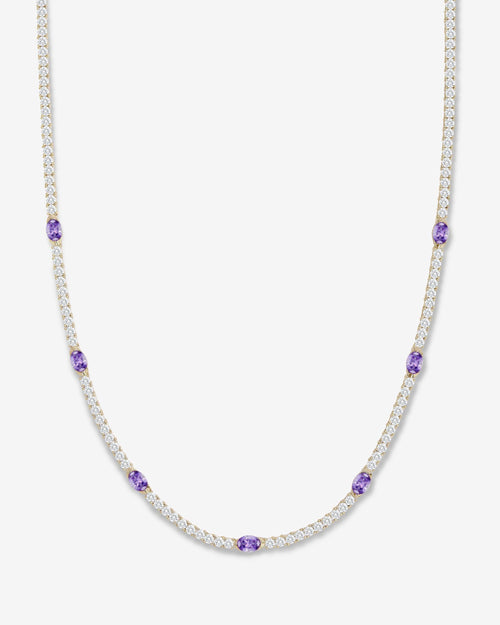 The Maven Tennis Necklace 3mm - Gold|Lavender Amethyst