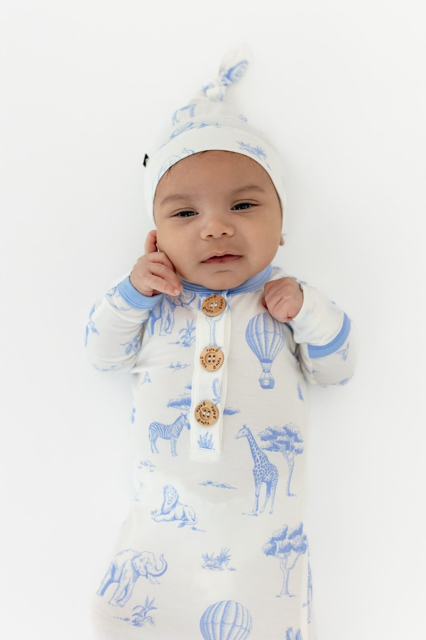 Knotted Gown with Hat Set in Toile Safari