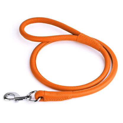 Dogline - Soft Leather Round Lead