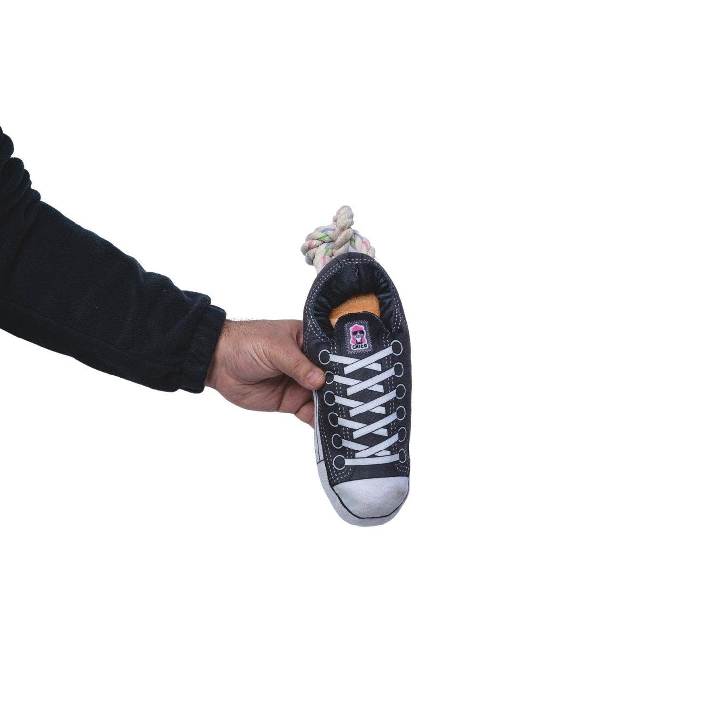 Jojo Modern Pets - Squeaking Comfort Plush Sneaker Dog Toy - Black