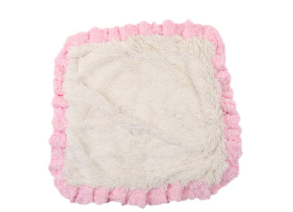Baylee Nasco - Pink Rosebud with Cream Shag Blanket