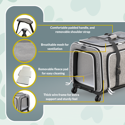 Katziela - Katziela Rolling Rover Airline Compliant Expandable Wheeled Pet Carrier