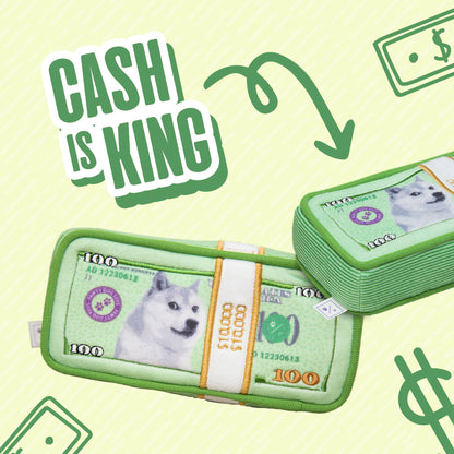 PAWTY Dog Toys - Cash Is King Parody Dog Plush Toy