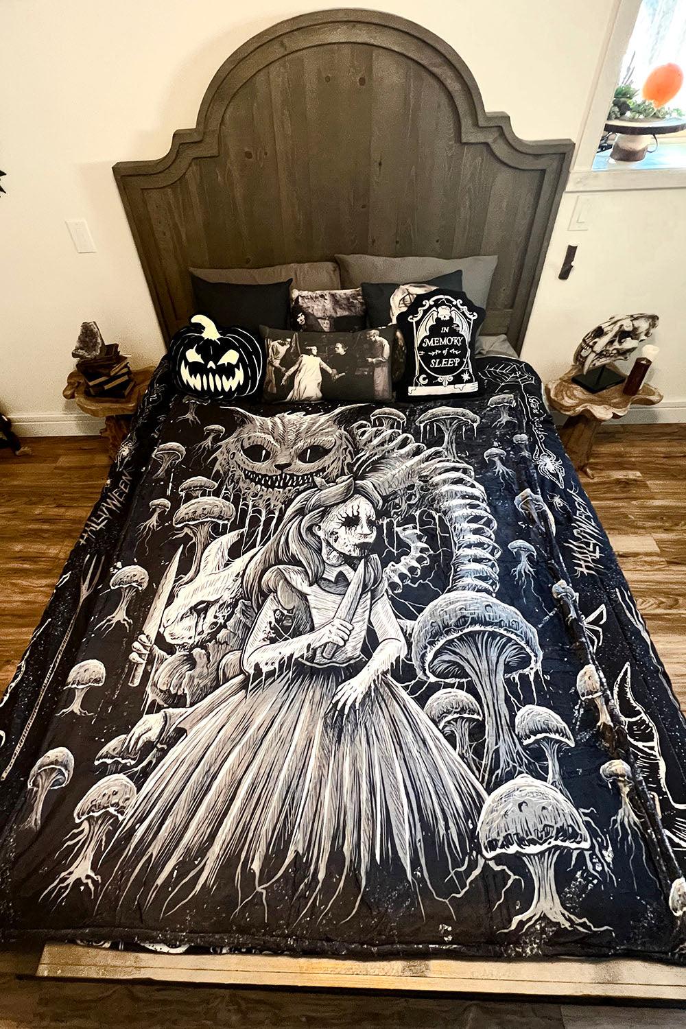 Alice in Murderland Throw Blanket