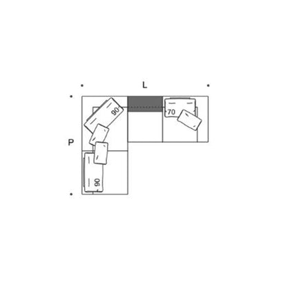 Ananta L-Shaped Sectional Sofa w/ Table Composition