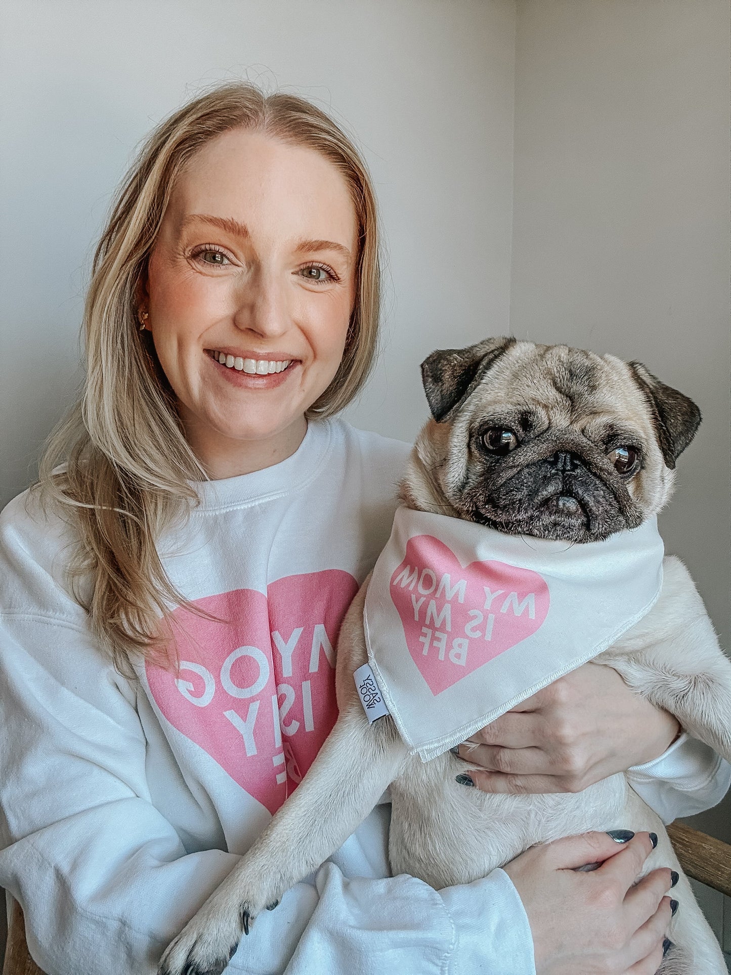 Bundle - BFF Valentine's Sweatshirt & Bandana (PINK)